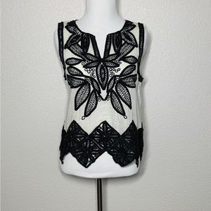 Anthropologie tank top with embroidery